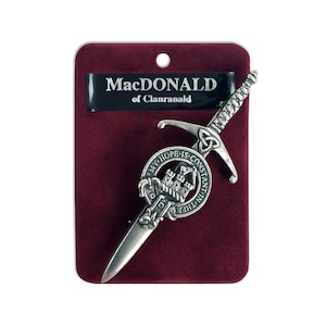 MacDonald of Clanranald Clan Crest Kilt Pin - Gaelic Themes Kilt Pin - My Hope is Constant in Thee
