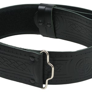Celtic Embossed Quality Leather Kilt Belt the Celtic Croft Made in ...
