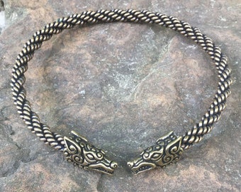 Celtic Wolf Neck Torc - Celtic Braided Necklace - Made in the USA