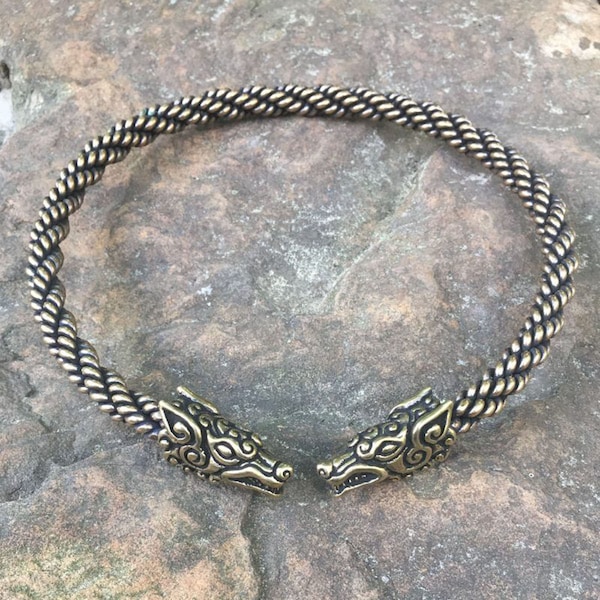 Celtic Wolf Neck Torc - Celtic Braided Necklace - Made in the USA
