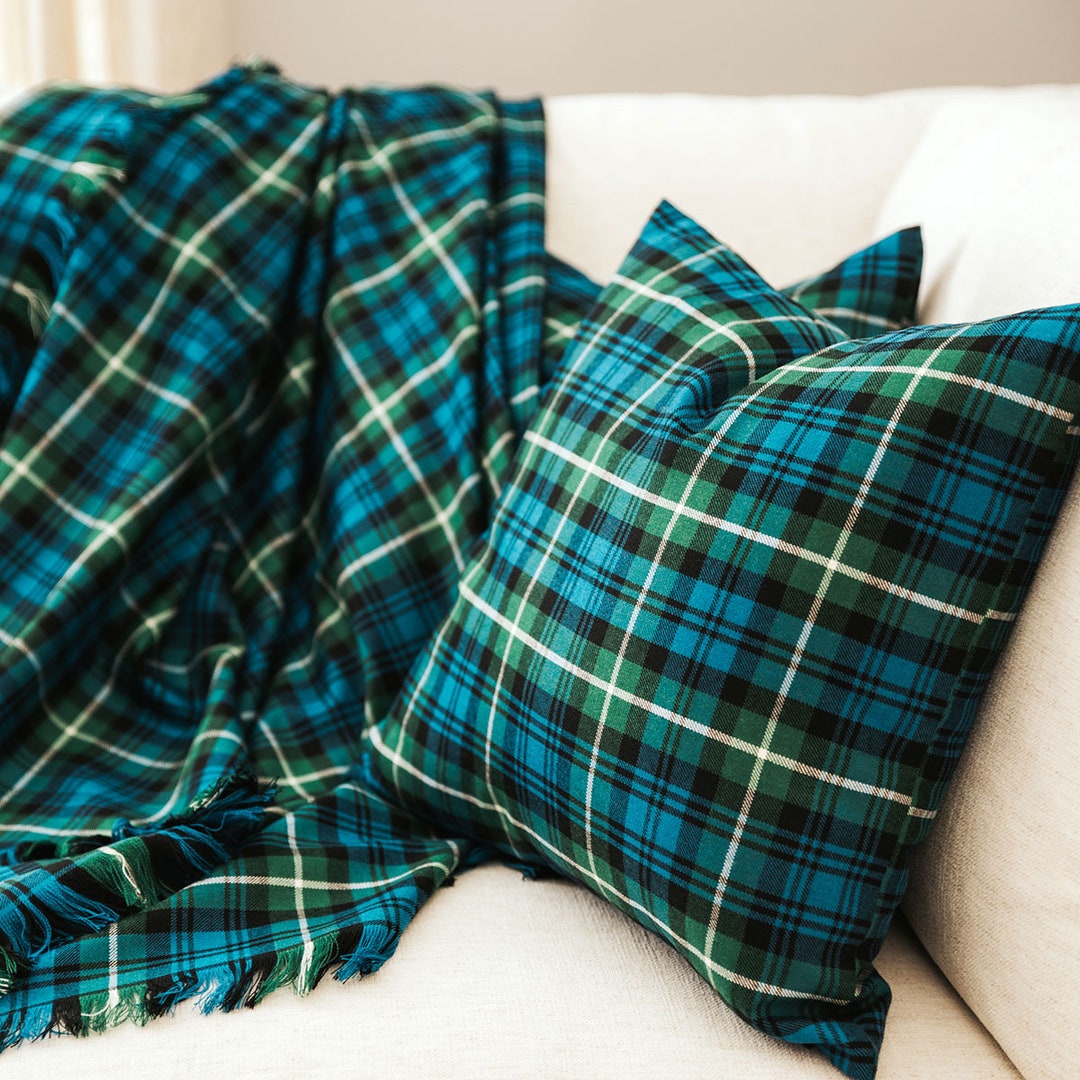 Tartan Pillows and Blanket AL Tartans Homespun Wool Blend Etsy