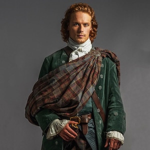 OUTLANDER Jamie&#39;s Fraser Wedding Plaid - Made in the USA from the Official Authentic Premium Wool Tartan Woven in Scotland
