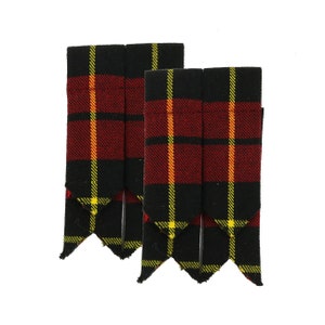 Wallace Red Modern Flashes - Homespun Tartan Flashes - Wool Blend Flashes