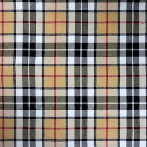 Thompson Camel Tartan - Tessuto tartan misto lana Homespun - Lavabile in lavatrice
