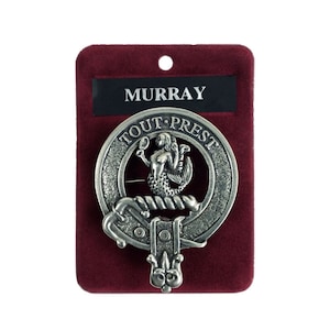 Murray Cap Badge - Pewter Clan Crest Badge - Gaelic Themes Cap Badge or Brooch - Tout Prest
