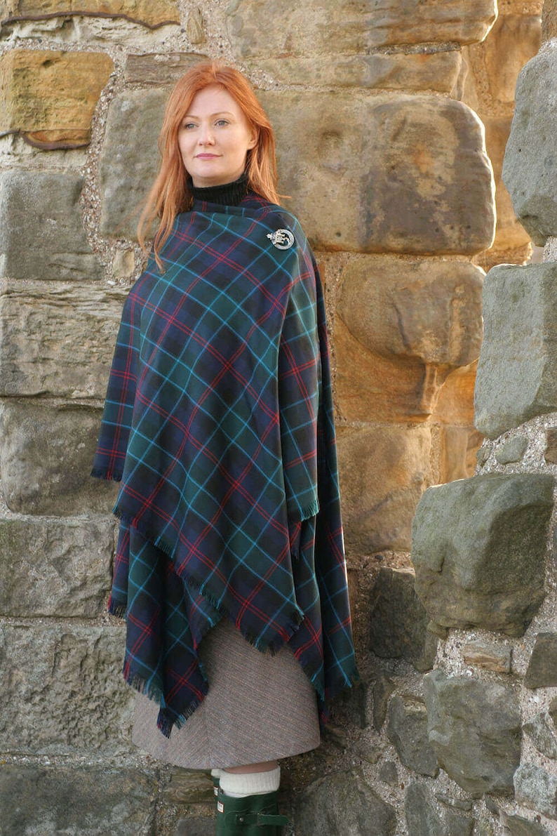 Scottish Plaid Shawl - Tartan Ruana - Made in the USA From Medium ...