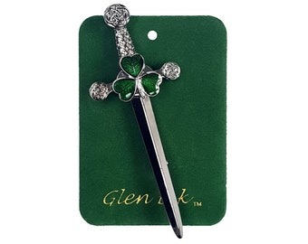 Irish Shamrock Kilt Pin - Celtic Shamrock Kilt Pin - Celtic Kilt Pin - Kilt Accessories - Made in Scotland
