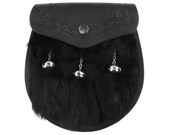 Black Rabbit Fur Sporran - The Celtic Croft