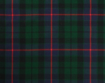 Morrison Green Modern Tartan - Homespun Wool Blend Tartan Fabric - Machine Washable