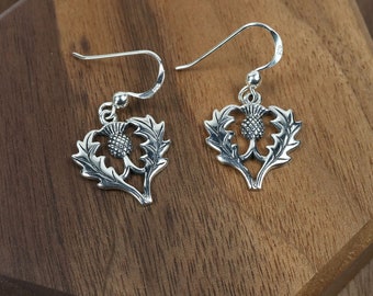 Scottish Thistle Sterling Silver Earrings - The Celtic Croft