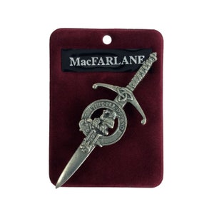 MacFarlane Clan Crest Kilt Pin - Gaelic Themes Kilt Pin - This I'll Defend