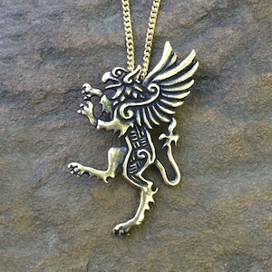 Celtic Griffin Pendant - Bronze or Sterling Silver - Handcrafted in the USA