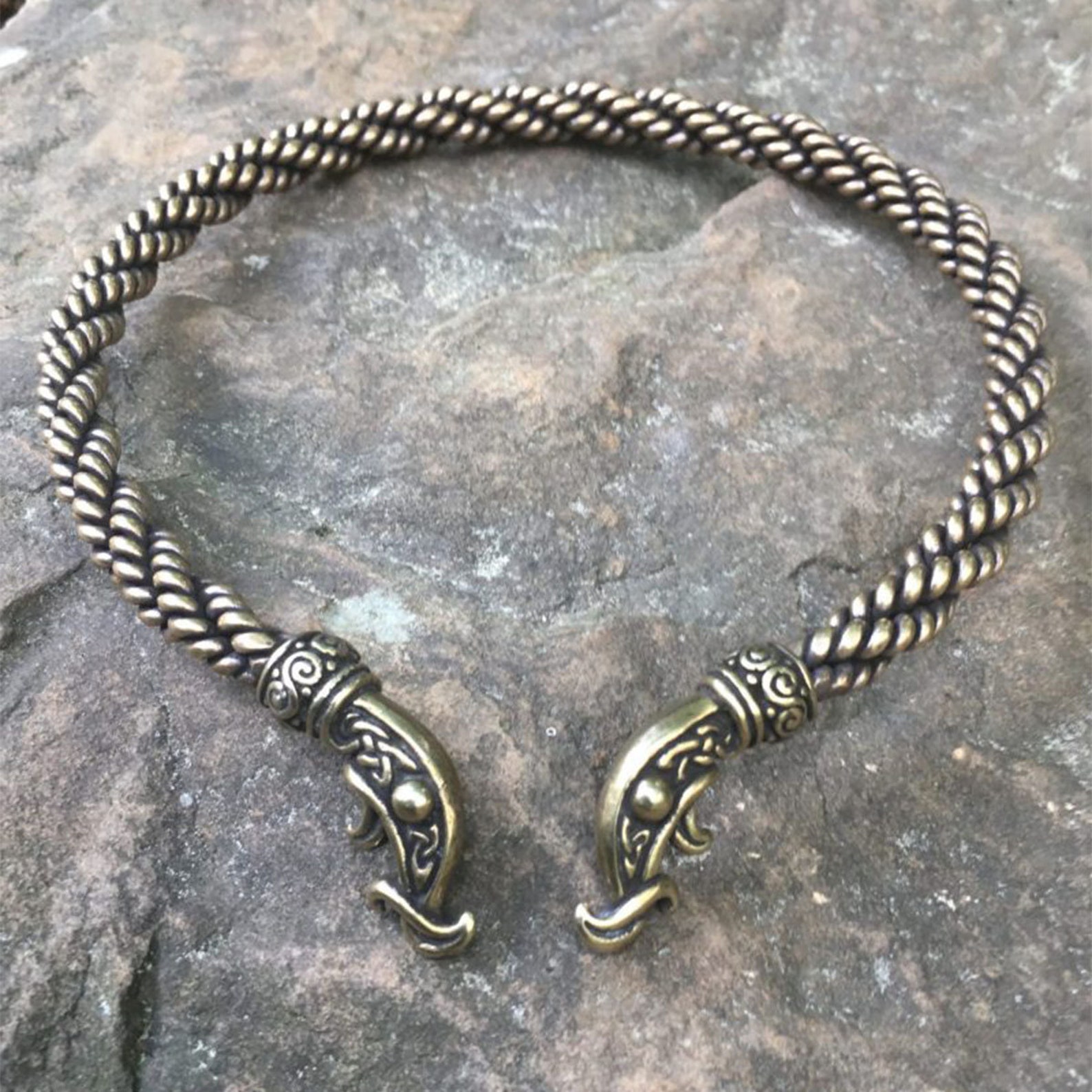 Viking Neck Torc Heavy Braid Bronze | Norse Warrior Torc Necklace ...