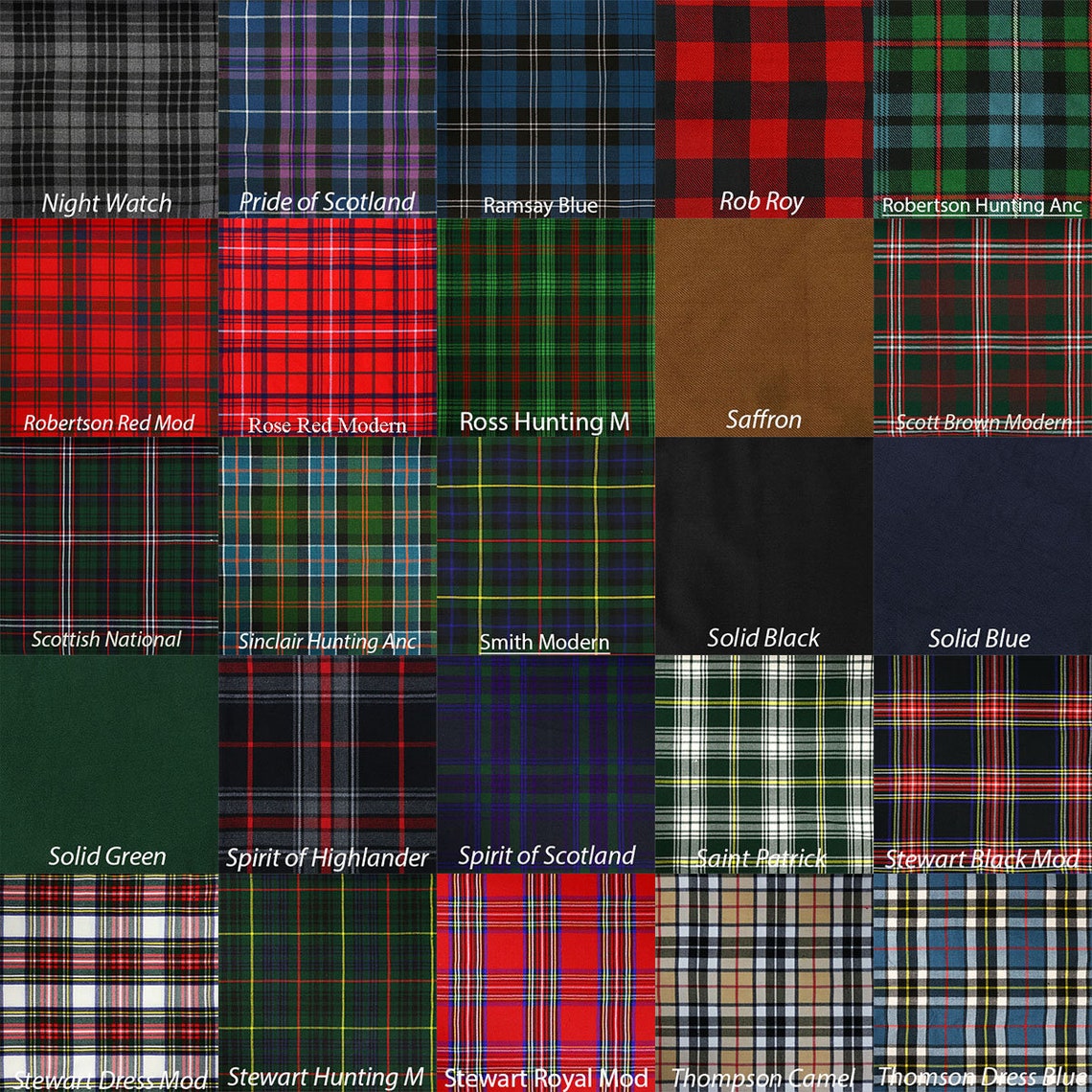 Homespun Tartan Swatches A-L Tartans Sample From Over 100 - Etsy