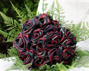 Premium Scottish Wool Tartan Rose Bouquet | Military Tartans