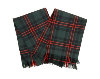 Scottish Tartan Scarves - Medium Weight Premium Wool Tartan Scarves Set of 2 - Made in the USA from