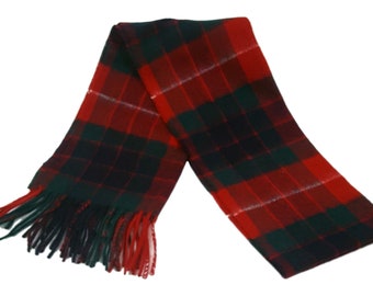 Fraser Modern Tartan Lambswool Scarf - Made in Scotland - In Stock Ready to Ship! - Fraser Red Modern