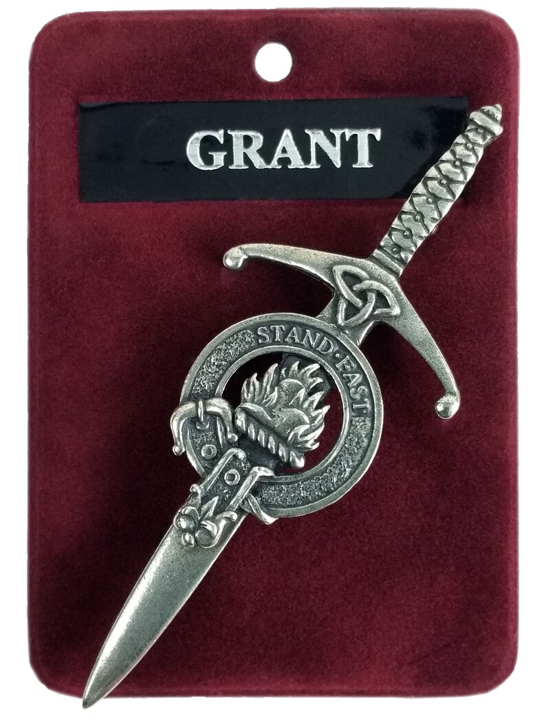 Grant Clan Crest Kilt Pin Gaelic Themes Kilt Pin Stand Etsy