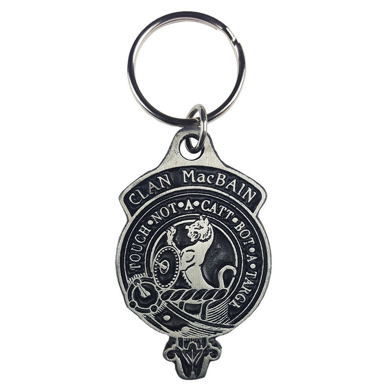 MacBain MacBean Clan Crest Solid Pewter Key Chain Clan Etsy España