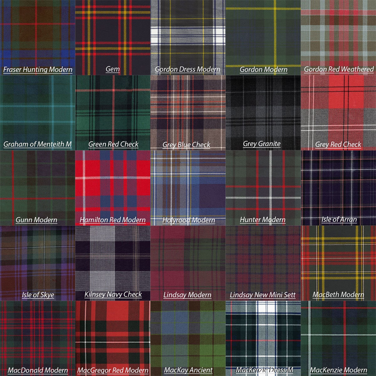 Poly/viscose Tartan Swatches A-L Tartans Wool-free - Etsy