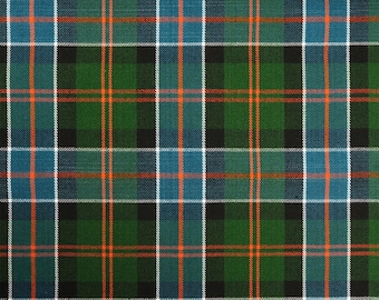 Sinclair Hunting Green Ancient Tartan - Homespun Wool Blend Tartan Fabric - Machine Washable