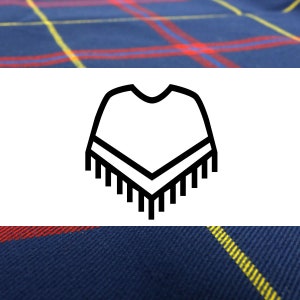 STARFLEET Tartan Shawl - Official Tartan of the International Star Trek Fan Association - Poly/Viscose Wool-Free