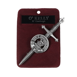 O&#39;Kelly (O&#39;Ceallaigh) Irish Family Crest Kilt Pin - Made in Scotland - Coat of Arms