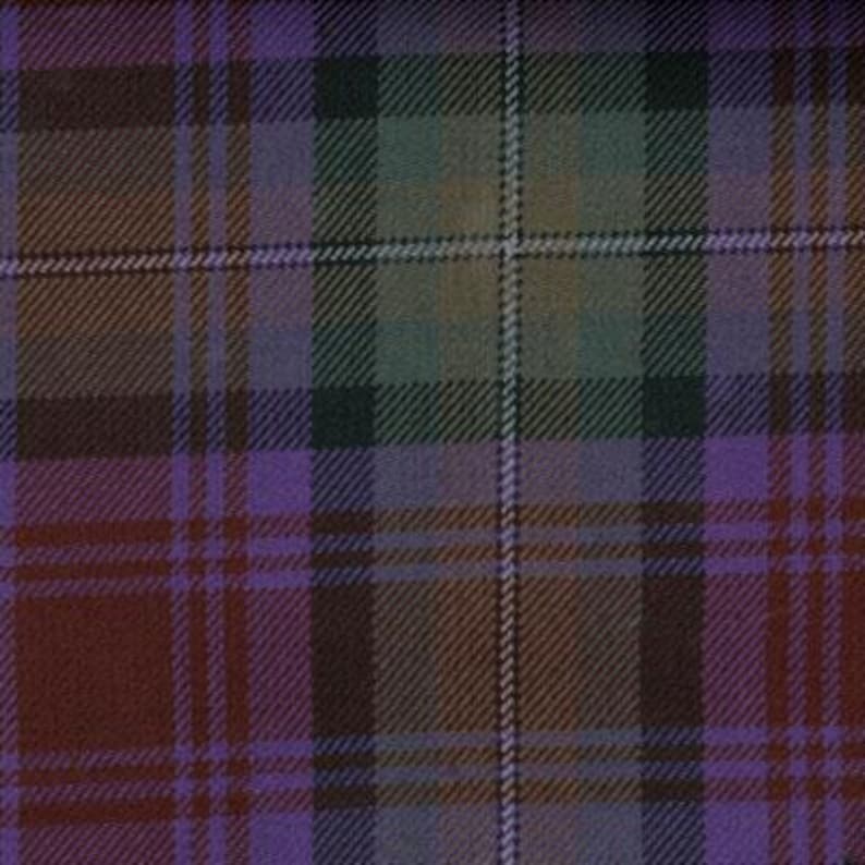 Isle of Skye Tartan Fabric Remnant – Poly Viscose Plaid Scrap – Sewing, Quilting, Craft Fabric image 1