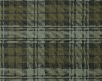 Black Watch Weathered (Campbell) Tartan Fabric Remnant – Homespun Plaid Scrap – Sewing, Quilting, Craft Fabric