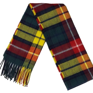 Buchanan Modern Tartan Lambswool Scarf - Made in Scotland - In Stock! Ready to Ship
