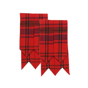 Robertson Red Modern Flashes - Homespun Tartan Flashes - Wool Blend Flashes