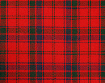 Robertson Red Modern Tartan - Homespun Wool Blend Tartan Fabric - Machine Washable