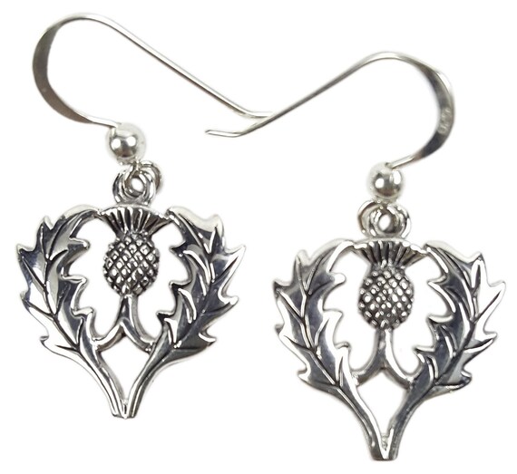 Orecchini Pendenti A Cardo Con Cuore In Argento Sterling 925 - Gioiello Scozzese Con Sacchetto In Velluto, Peso 1.8g - 4