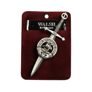 Walsh (Breathnach) Irish Family Crest Kilt Pin - Made in Scotland - Coat of Arms
