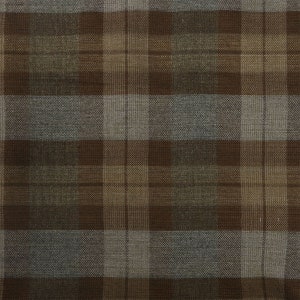 Puede incluir: Una tela de cuadros marrones y grises con textura tejida.