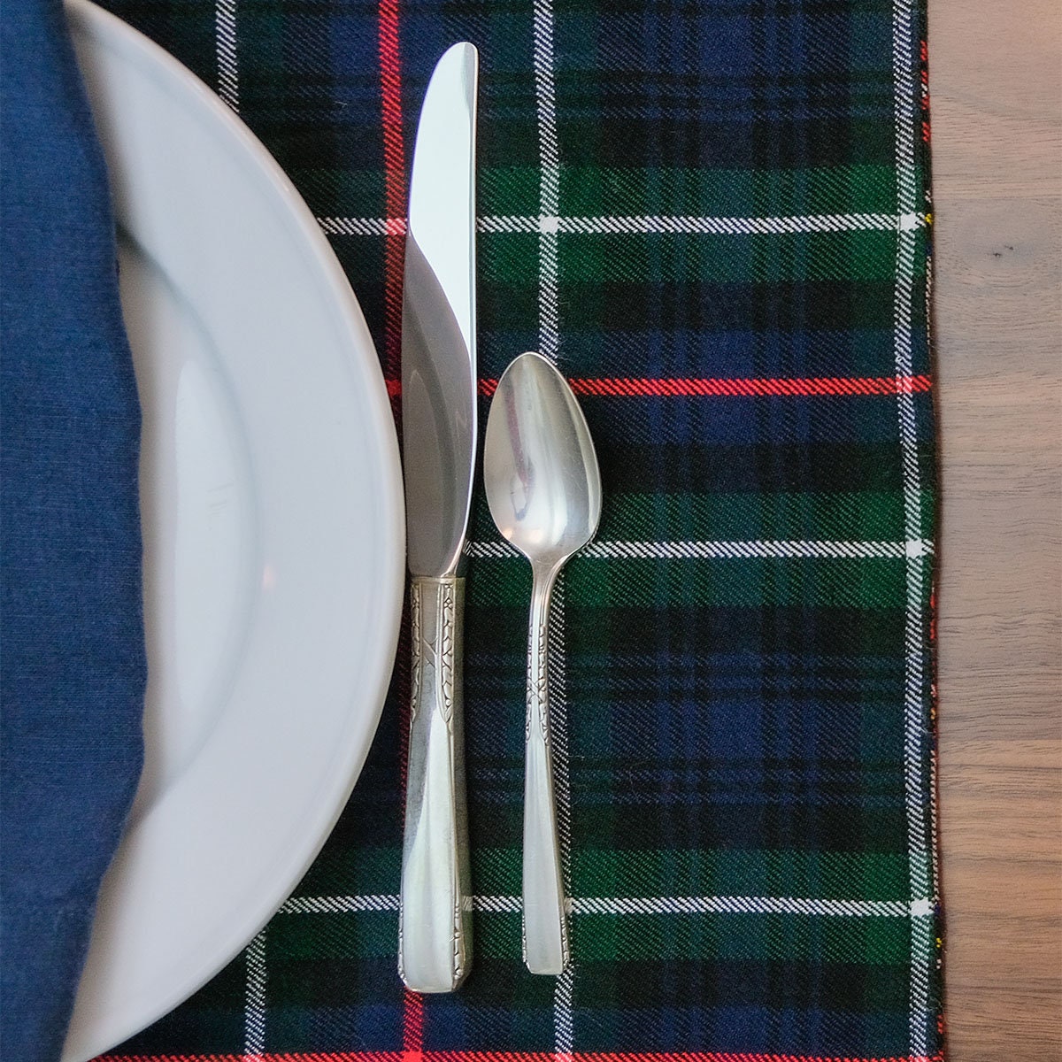 Tartan Placemat Homespun Wool Blend Reversible Tartan Etsy
