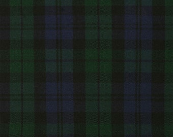 Black Watch (Campbell) Modern - Homespun Tartan Fabric – by the Yard – Wool Blend Scottish Plaid – Medium Weight – 54” Wide