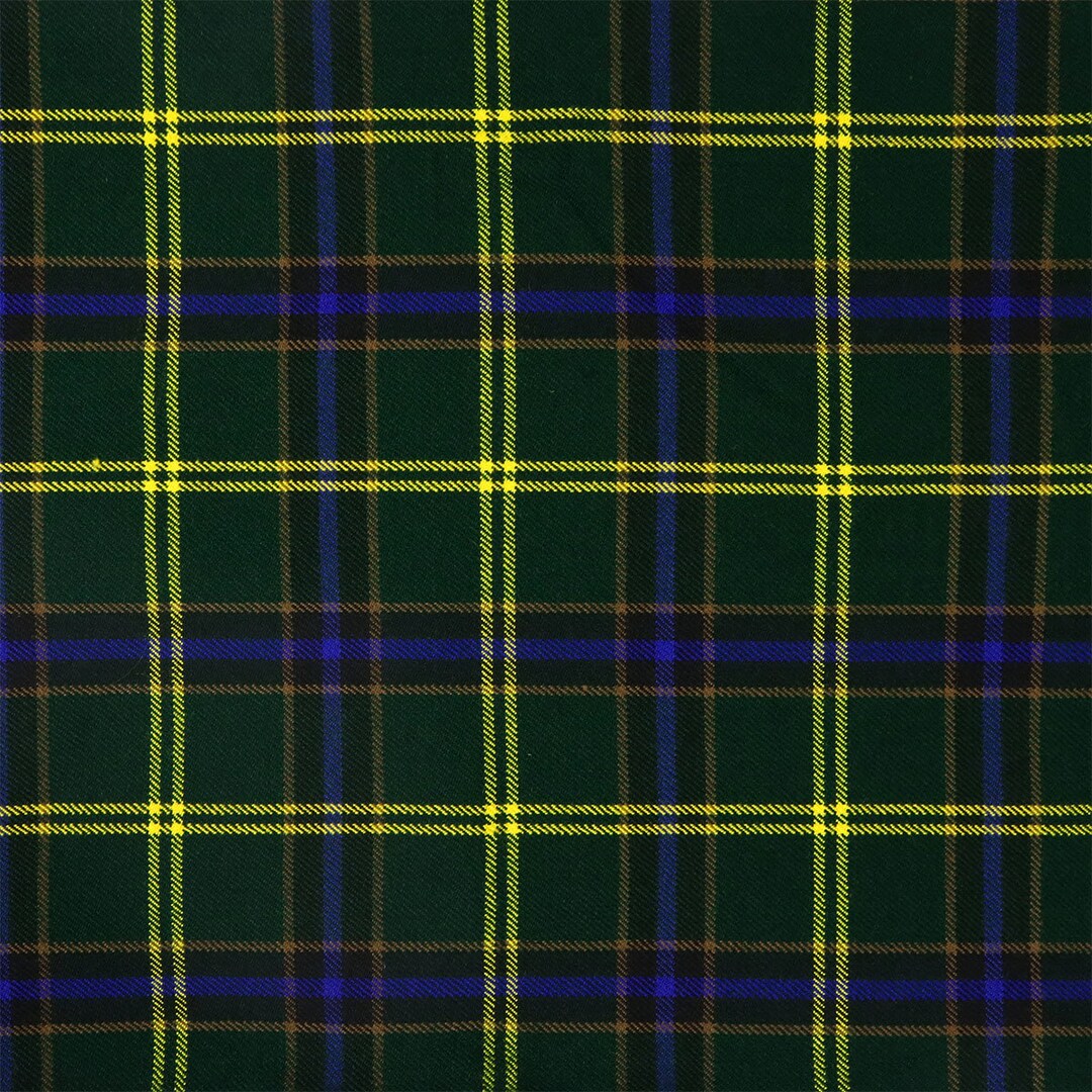 U.S. Army Tartan Fabric Remnant – Homespun Plaid Scrap – Sewing 