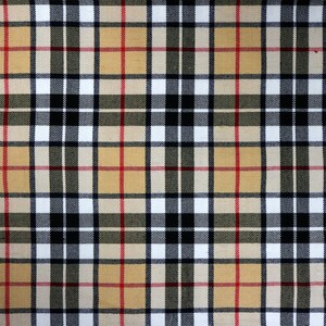 Black & Red Beige Homespun Wool-Blend Tartan by the Yard