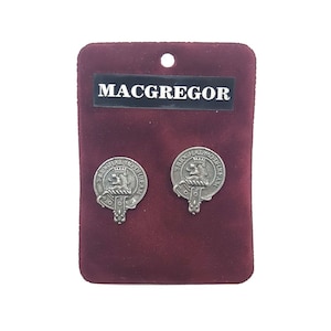 MacGregor Clan Cufflinks - Made in Scotland - Gaelic Themes Cufflinks - Clan Crest Cufflinks