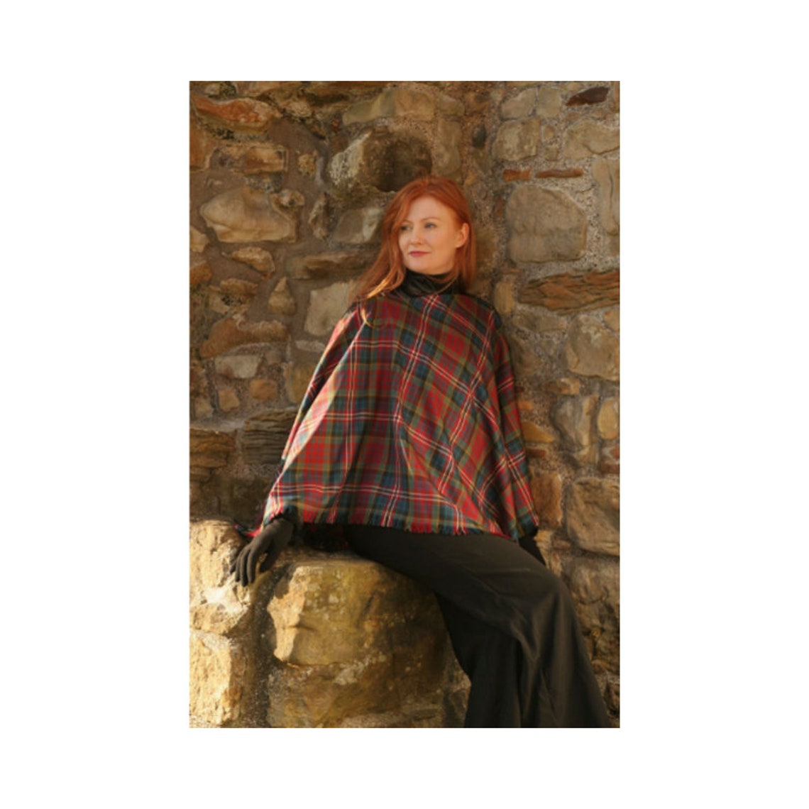 wool tartan shawl
