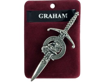 Graham Clan Crest Kilt Pin - Gaelic Themes Kilt Pin - Ne Oublie