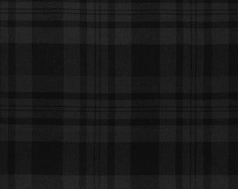 Black Isle Tartan - Homespun Wool Blend Tartan Fabric - Machine Washable