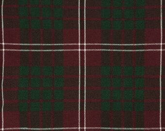 Crawford Modern Tartan - Homespun Wool Blend Tartan Fabric - Machine Washable