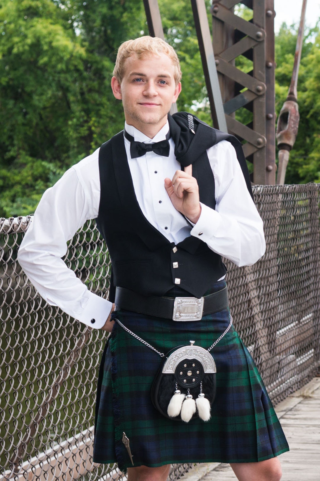 Black Watch Kilt In-stock Homespun Wool Blend Tartan - Etsy Israel