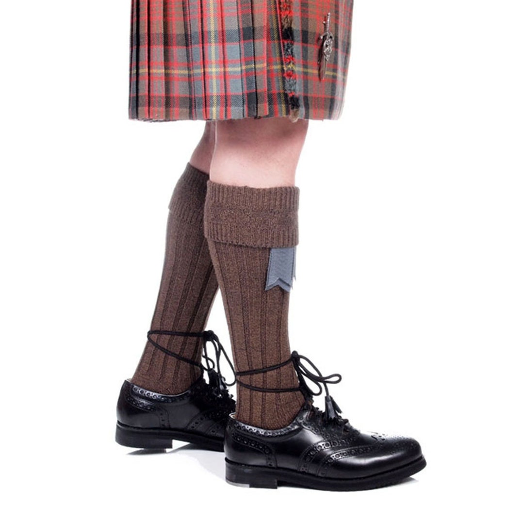 Weathered Brown Kilt Hose Wool Blend Made in Scotland the Celtic Croft ...