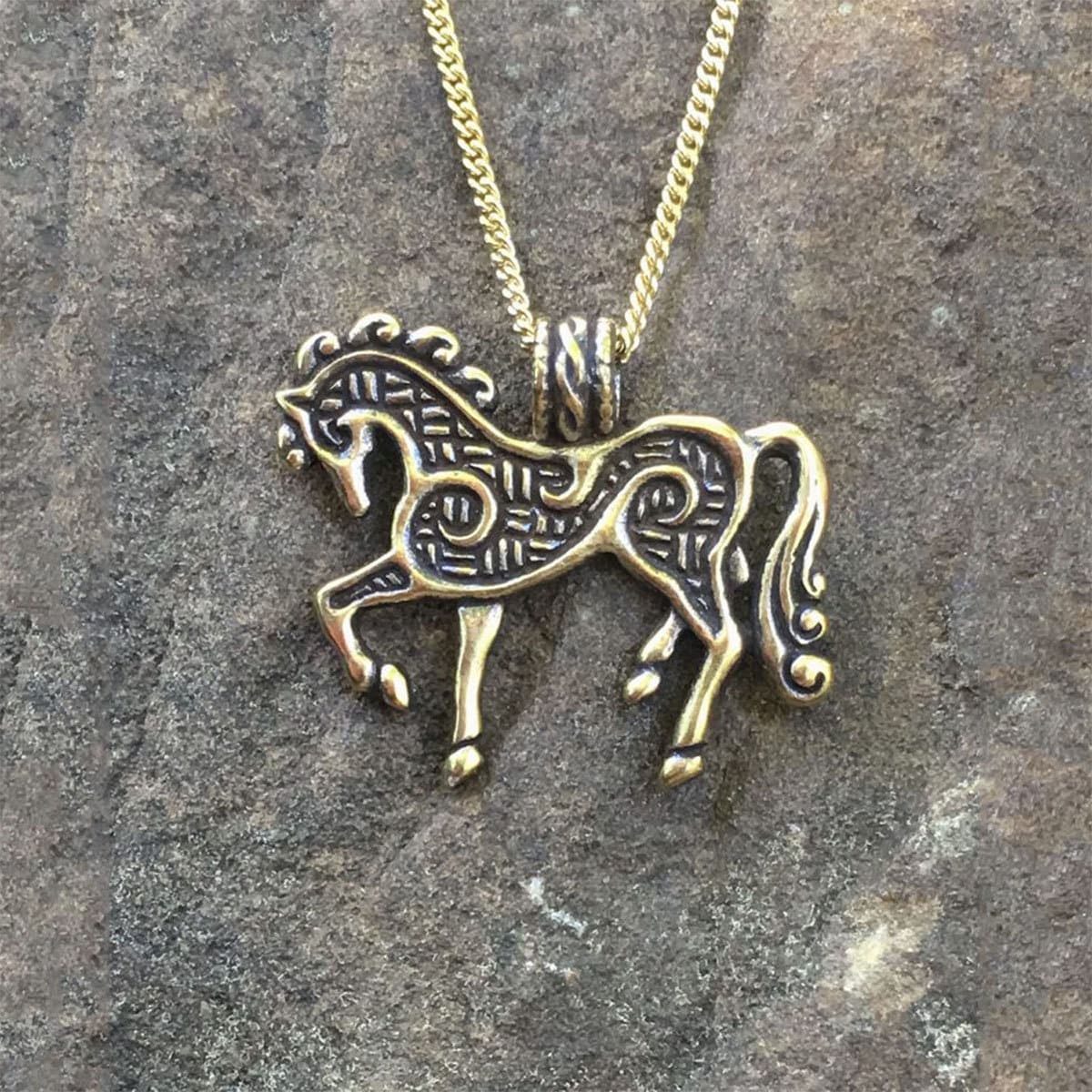 Celtic Horse Pendant - Bronze or Sterling Silver - Handcrafted in the USA