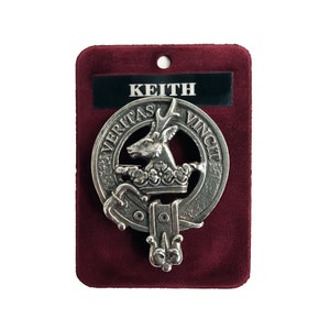 Keith  Cap Badge - Pewter Clan Crest Badge - Gaelic Themes Cap Badge or Brooch - Veritas Vincit