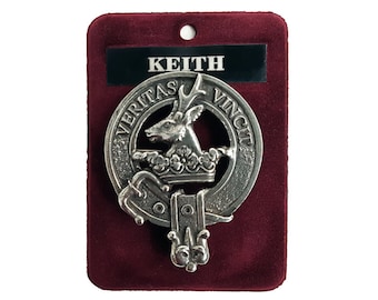 Keith  Cap Badge - Pewter Clan Crest Badge - Gaelic Themes Cap Badge or Brooch - Veritas Vincit