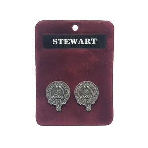 Stewart Clan Cufflinks - Made in Scotland - Gaelic Themes Cufflinks - Clan Crest Cufflinks